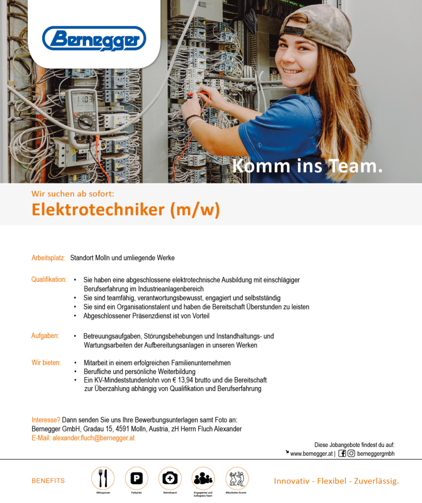 Elektrotechniker (m/w) 1 Stelleninserat Elektrotechniker2 1
