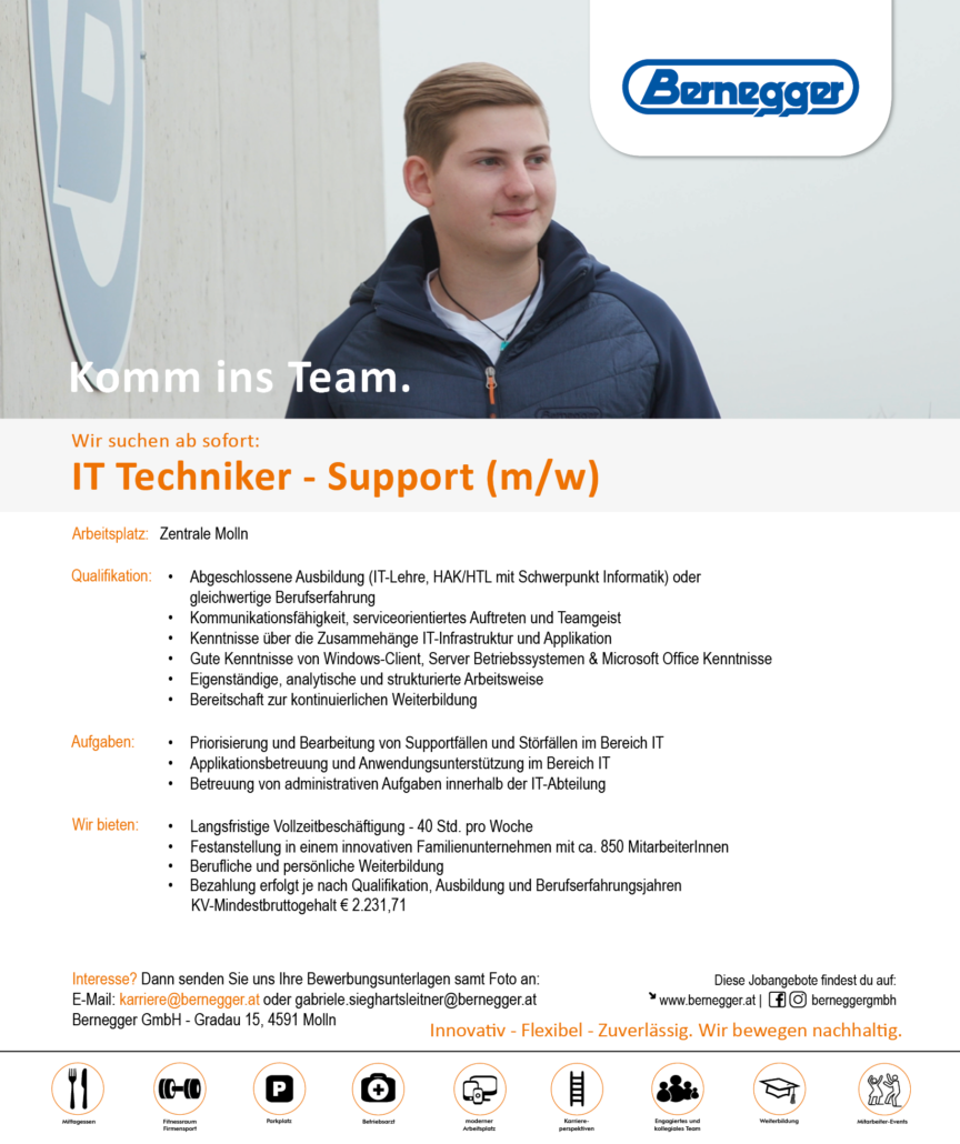 IT Techniker - Support (m/w) 1 Stelleninserat IT Support 1