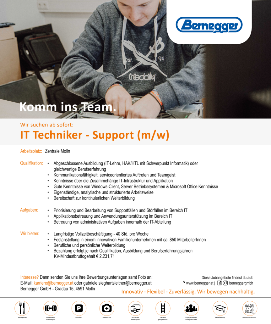 IT-Techniker - Support (m/w) 1 Stelleninserat IT Support 2