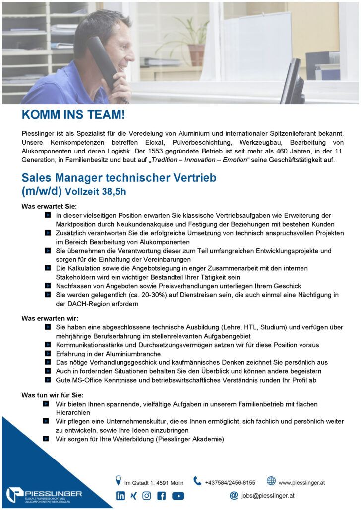 Sales Manager techn. Vertrieb AK