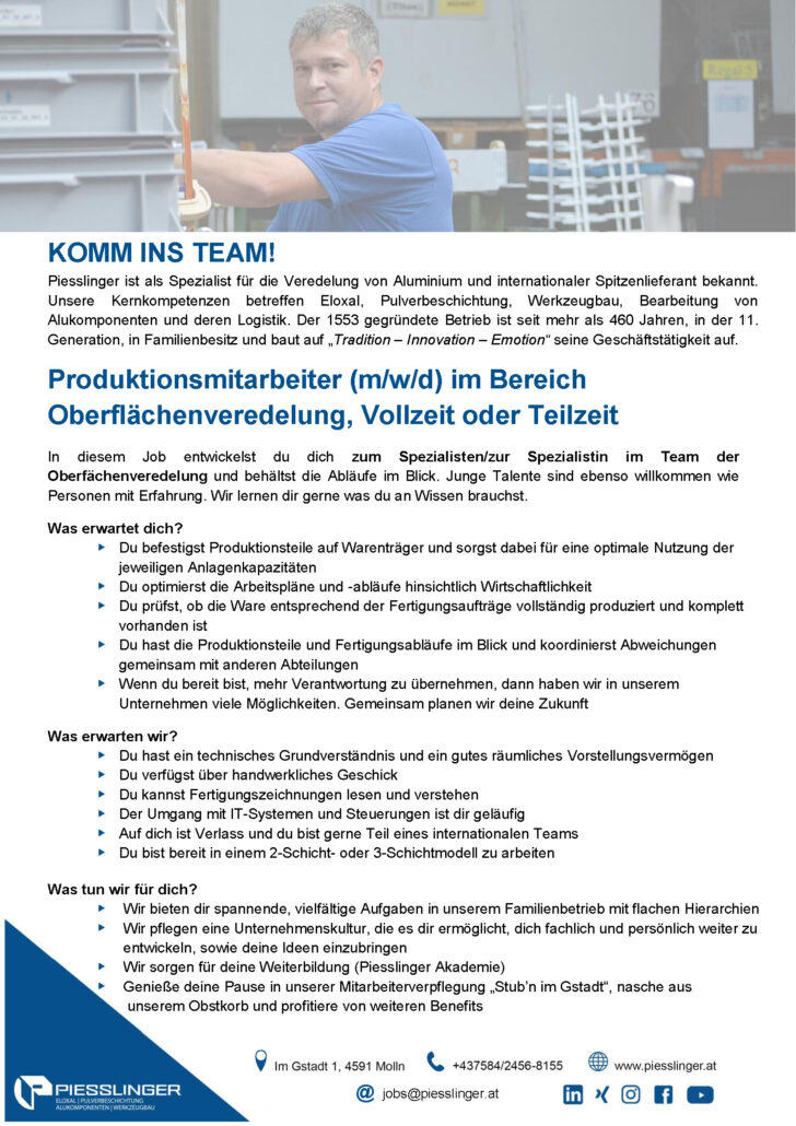Produktion Anlagenbediener