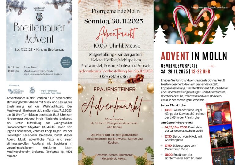 Adventzauber in Molln – Gemeinsam Wärme schenken