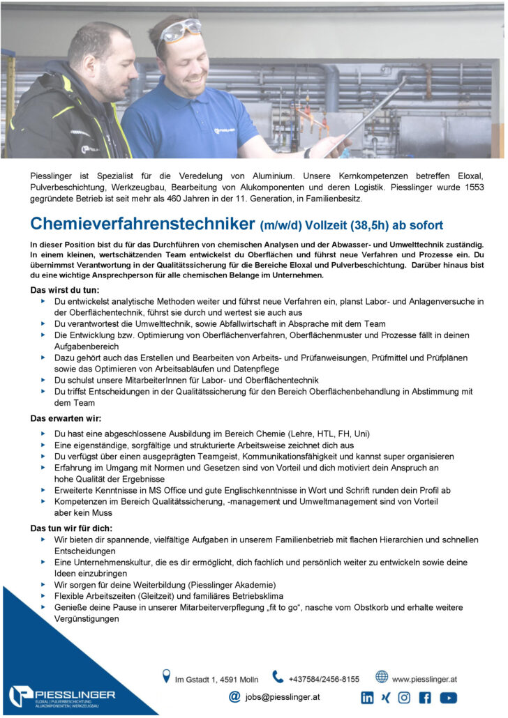 Chemieverfahrenstechniker