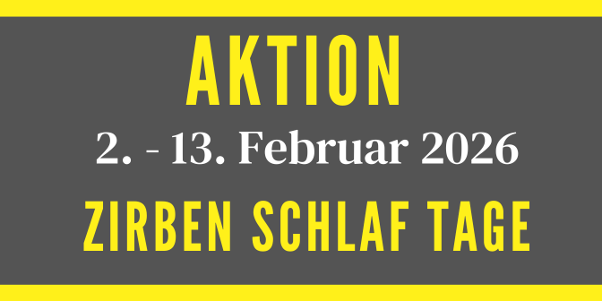 Zirben schlaf Tage Februar 2026 Videowall