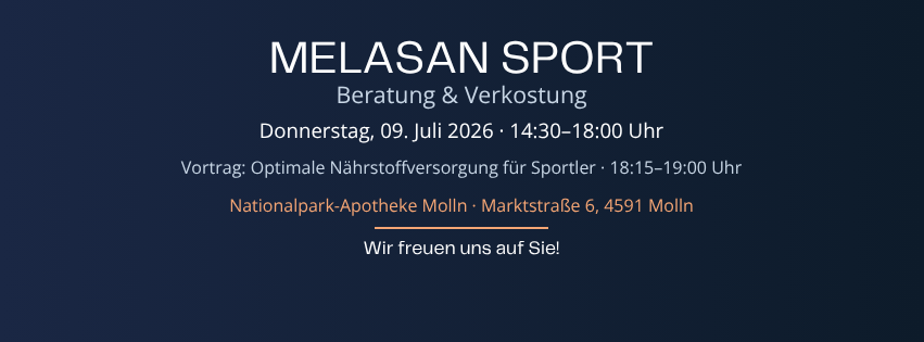 Lernen Sie die Produkte von Melasan Sport kennen und lassen Sie sich persönlich zur optimalen Unterstützung im Sport- und Bewegungsbereich beraten