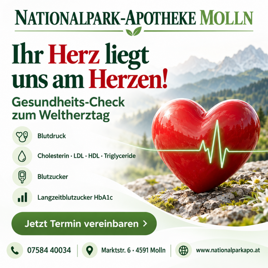 🩺 Blutdruck
🩸 Gesamtcholesterin, LDL, HDL und Triglyceride
🩸 Blutzucker
🩸 Langzeitblutzucker HbA1c