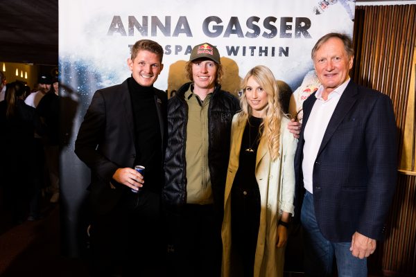Thomas Morgenstern, Clemens Millauer, Anna Gasser and Franz Klammer seen during the premiere of her movie The Spark Within at the Filmcasino in Vienna, Austria on November 11, 2021. // SI202111120045 // Usage for editorial use only //